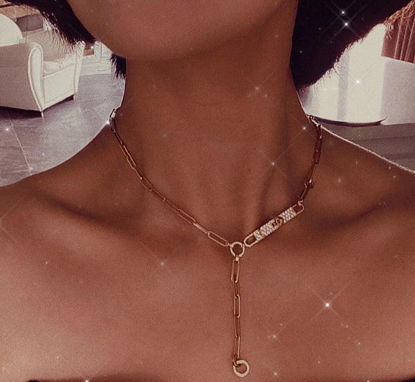 COLLANA KELLY BELT CON DIAMANTI, ARGENTO E ORO ROSA