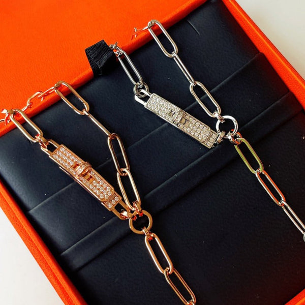 COLLANA KELLY BELT CON DIAMANTI, ARGENTO E ORO ROSA