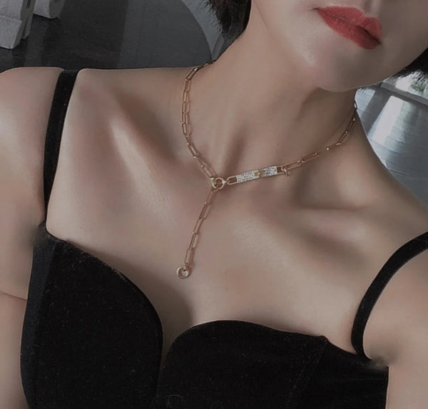COLLANA KELLY BELT CON DIAMANTI, ARGENTO E ORO ROSA