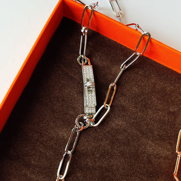 COLLANA KELLY BELT CON DIAMANTI, ARGENTO E ORO ROSA