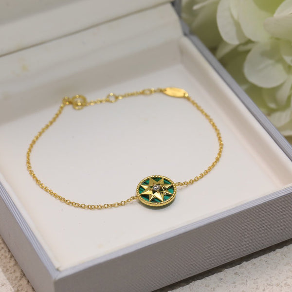 BRACCIALE IN ORO VERDE CON 1 DIAMANTE LUCKY STAR