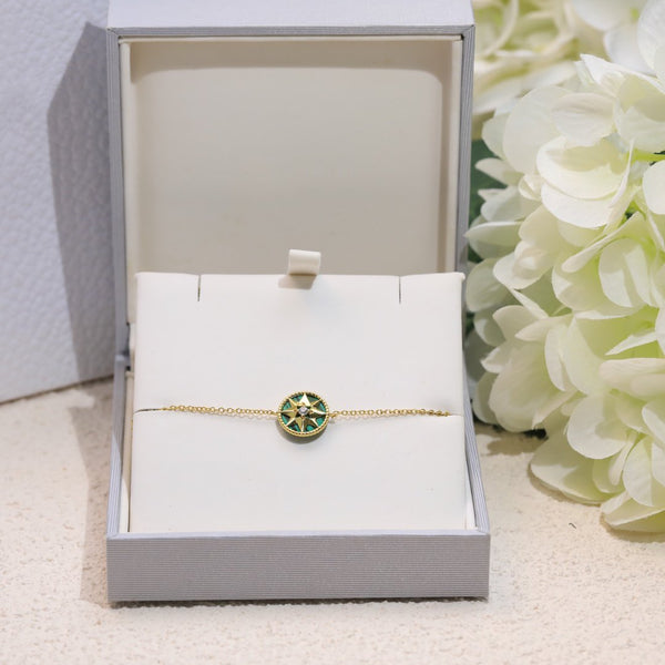 BRACCIALE IN ORO VERDE CON 1 DIAMANTE LUCKY STAR