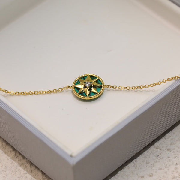 BRACCIALE IN ORO VERDE CON 1 DIAMANTE LUCKY STAR