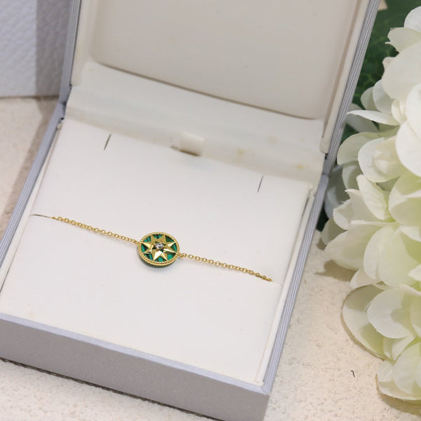 BRACCIALE IN ORO VERDE CON 1 DIAMANTE LUCKY STAR