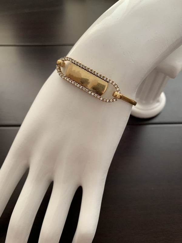 BRACCIALE LETTERA OVALE DIO ORO DIAMANTE