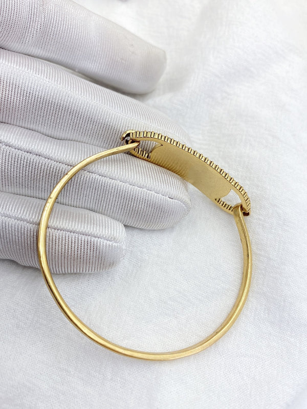 BRACCIALE LETTERA OVALE DIO ORO DIAMANTE