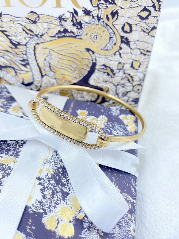 BRACCIALE LETTERA OVALE DIO ORO DIAMANTE
