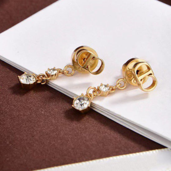 CD DROP ORECCHINI IN ORO CON 2 DIAMANTI