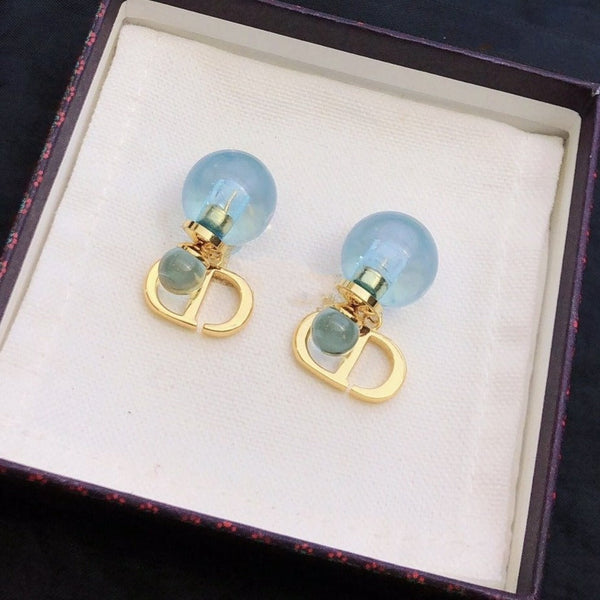 ORECCHINI IN ORO BLU CON PERLA CD