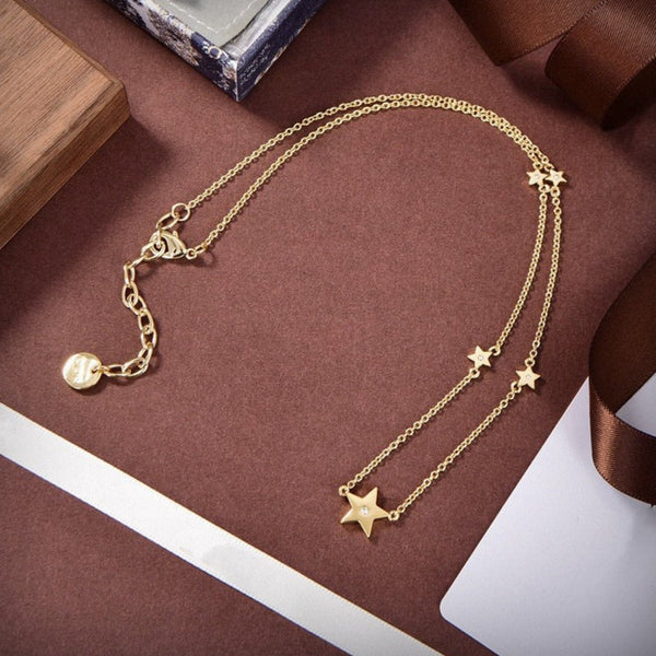 COLLANA CD 5 STELLE ORO DIAMANTE