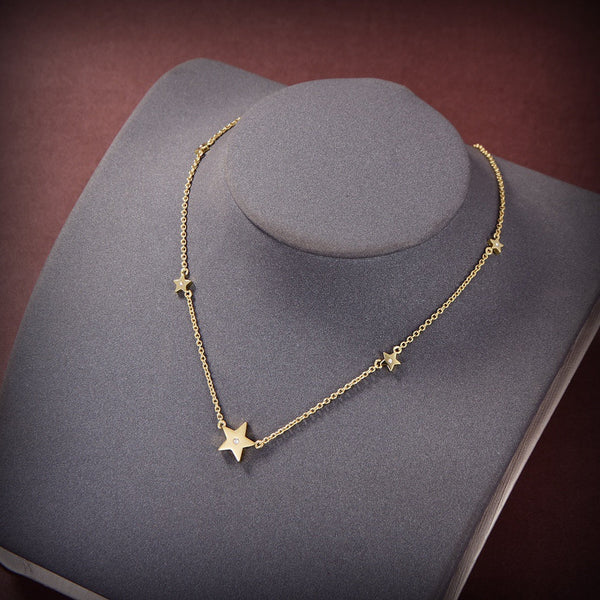 COLLANA CD 5 STELLE ORO DIAMANTE
