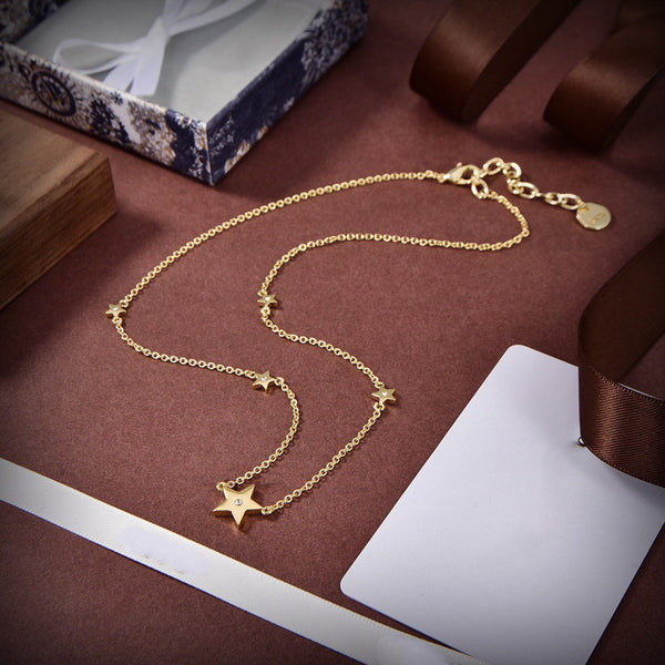 COLLANA CD 5 STELLE ORO DIAMANTE