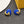 F HEART GOLD BLUE EARRINGS