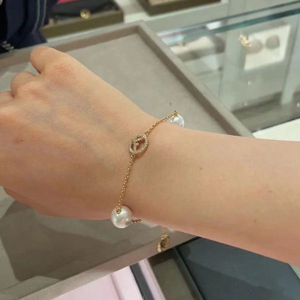 F BRACCIALE PERLA ORO DIAMANTE