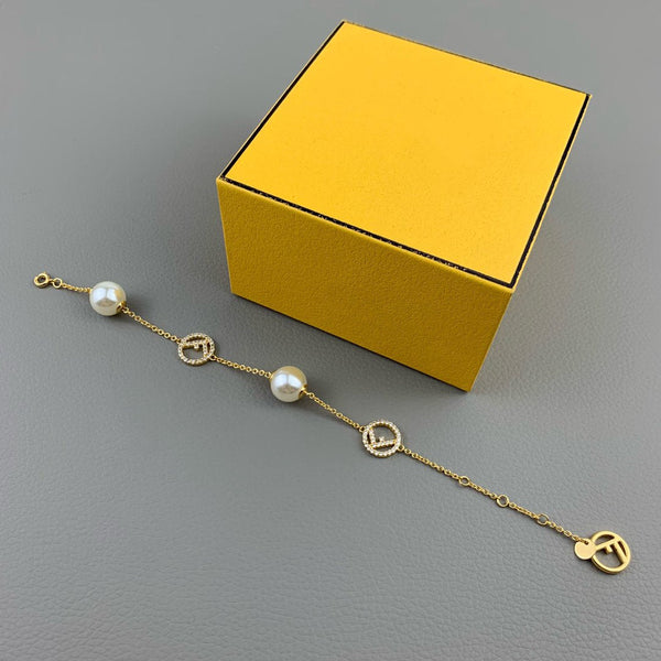 F BRACCIALE PERLA ORO DIAMANTE