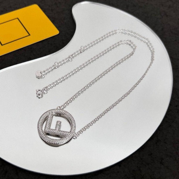 COLLANA CON LOGO F E DIAMANTI COMPLETI