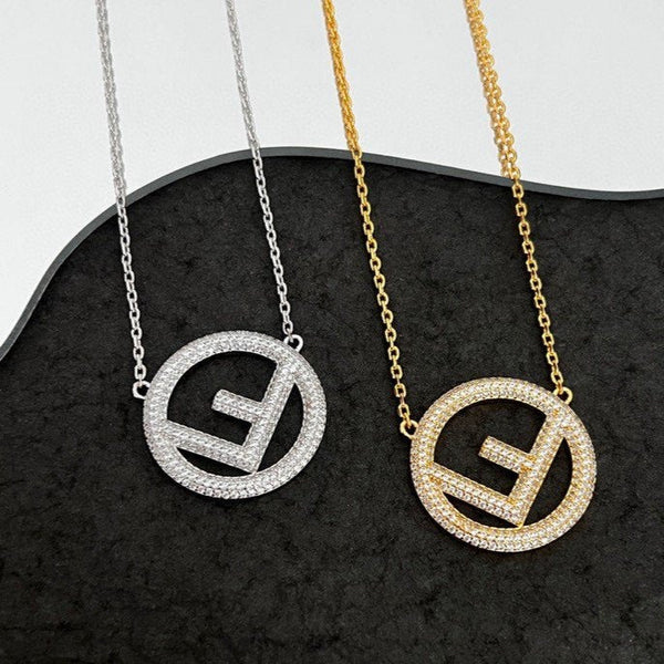 COLLANA CON LOGO F E DIAMANTI COMPLETI