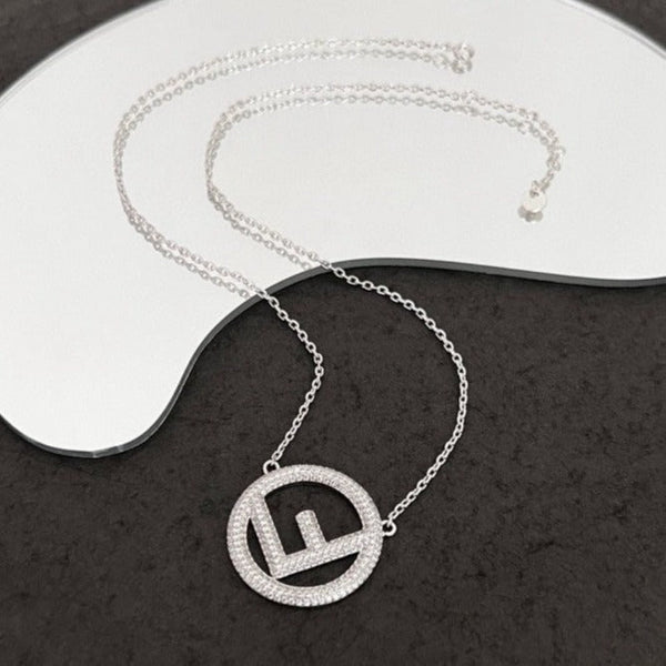 COLLANA CON LOGO F E DIAMANTI COMPLETI