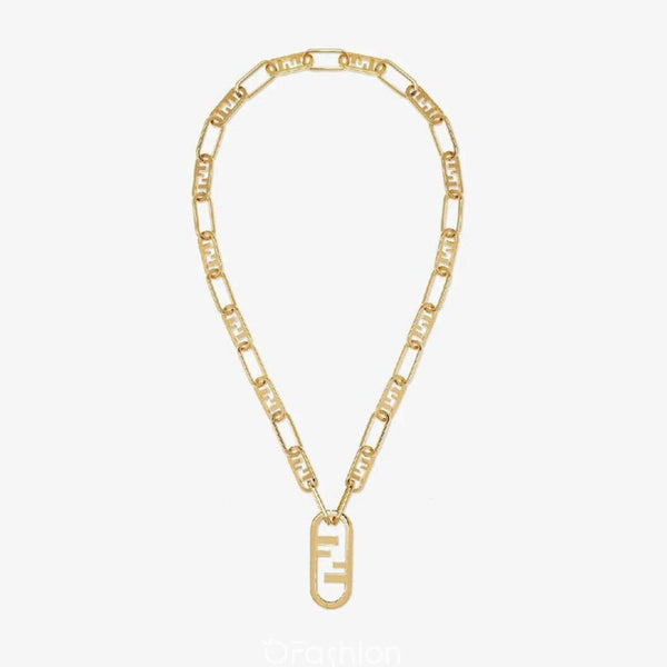 FF LOGO MOTIF GOLD NECKLACE