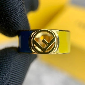 F LOGO OR BLEU&JAUNE ANNEAU