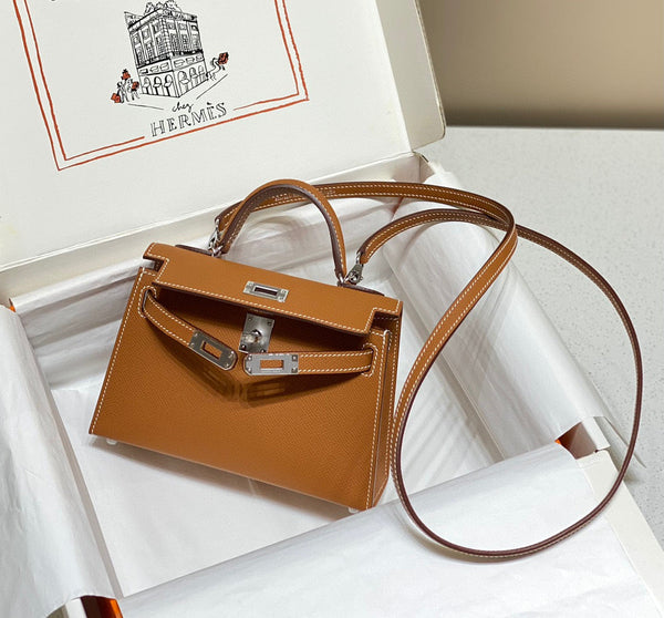 HM KELLY MINI 20 FERRAMENTA EPSOM ARGENTO MARRONE DORATO