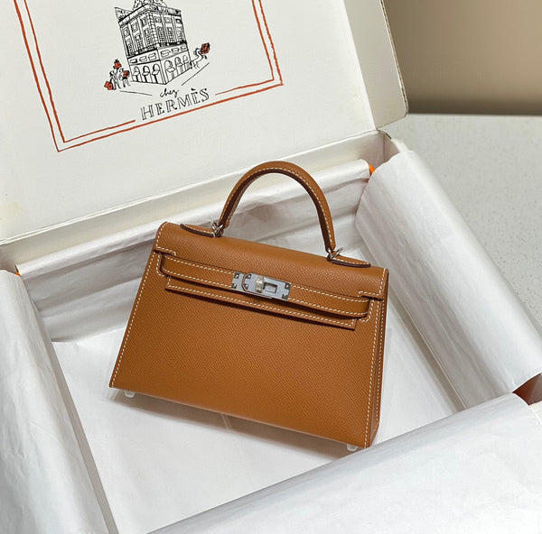HM KELLY MINI 20 FERRAMENTA EPSOM ARGENTO MARRONE DORATO