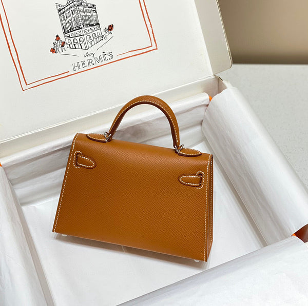 HM KELLY MINI 20 FERRAMENTA EPSOM ARGENTO MARRONE DORATO