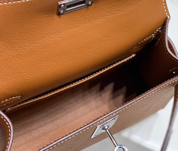 HM KELLY MINI 20 FERRAMENTA EPSOM ARGENTO MARRONE DORATO