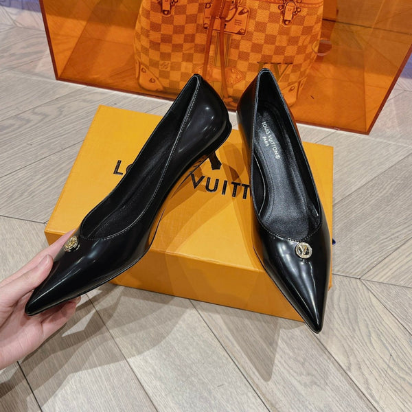DÉCOLLETÉ LV CON TACCO BASSO NERO