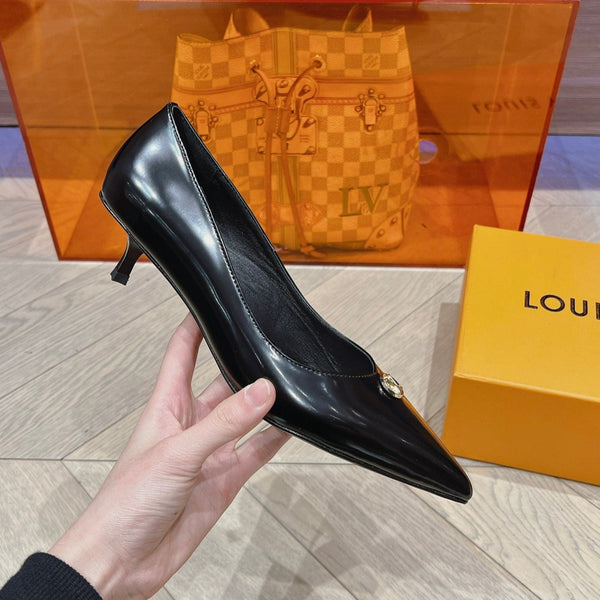 DÉCOLLETÉ LV CON TACCO BASSO NERO