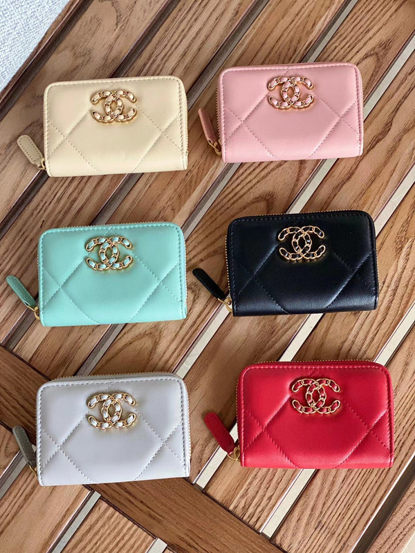 ALV Victorine 19 Zipped Coin Purse Lambskin