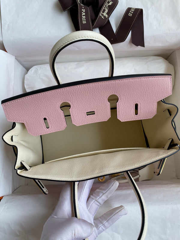 HM BIRKIN 25CM ROSA CHIARO CHEVERO MYSORE PELLE FERRAMENTA ORO