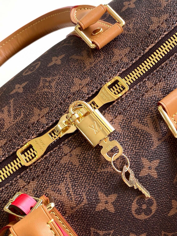 KEEPALL 50 BANDOULIERE MONOGRAM DUST COASTED CANVAS 