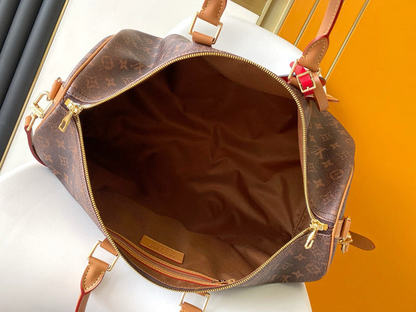 KEEPALL 50 BANDOULIERE MONOGRAM DUST COASTED CANVAS 