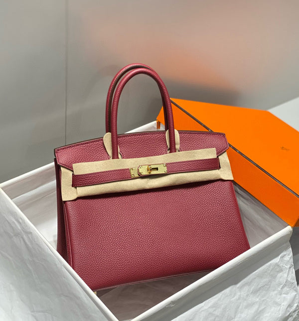 HM BIRKIN 25CM ROUGE H TOGO PELLE ORO FERRAMENTA