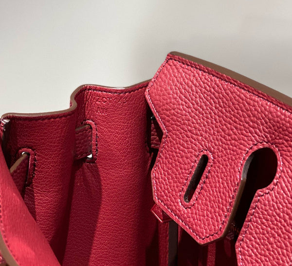 HM BIRKIN 25CM ROUGE H TOGO PELLE ORO FERRAMENTA