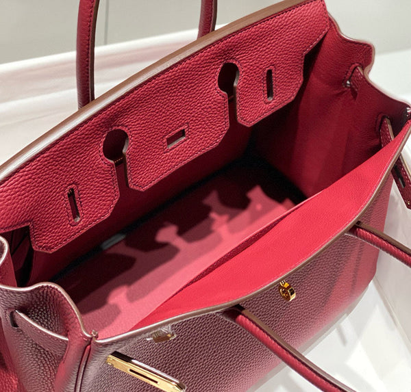 HM BIRKIN 25CM ROUGE H TOGO PELLE ORO FERRAMENTA