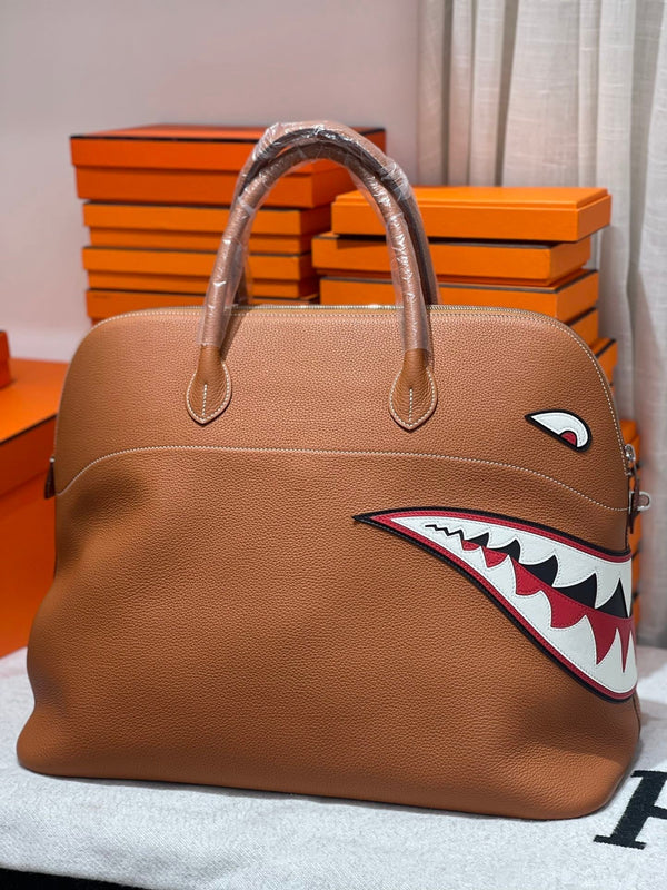 HM Shark Bolide 45cm Gold Togo Leather