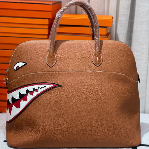 HM Shark Bolide 45cm Gold Togo Leather