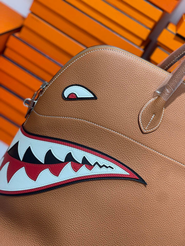 HM Shark Bolide 45cm Gold Togo Leather