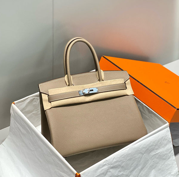 HM BIRKIN 30CM BROWN TOGO LEATHER SILVER HARDWARE