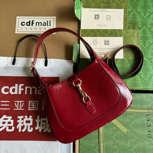 GG JACKIE MINI 19 SHOULDER BAG IN DARK RED CALFSKIN