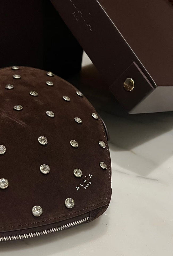 Le Coeur 21cm Burgundy Suede Shouder Bag