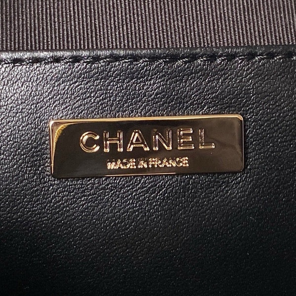 Borsa a stella 24C 22,5 cm in pelle di vitello nera con finiture dorate 