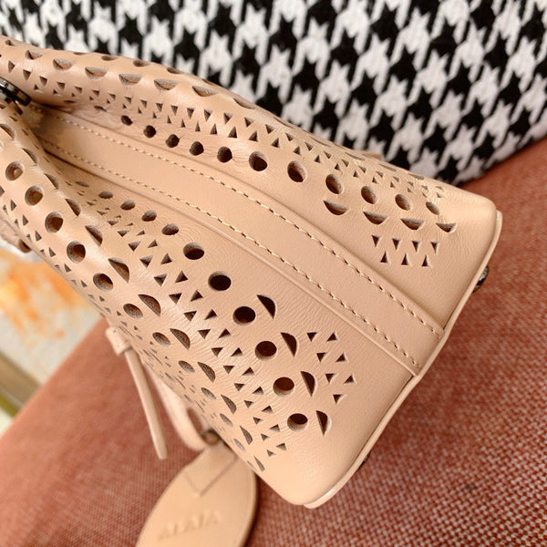 Alaia Mina 16 Bag Beige Vienne Wave Calfskin