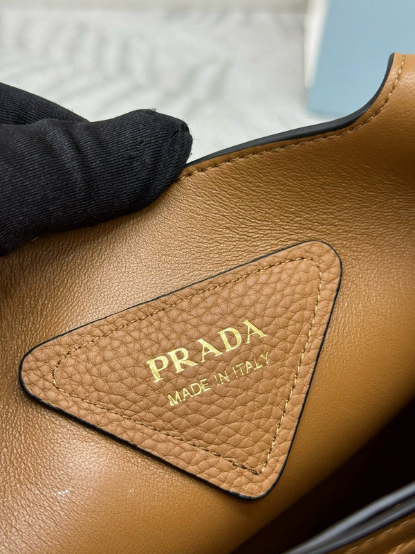 Prada Medium Leather Tote Bag Caramel Calfskin