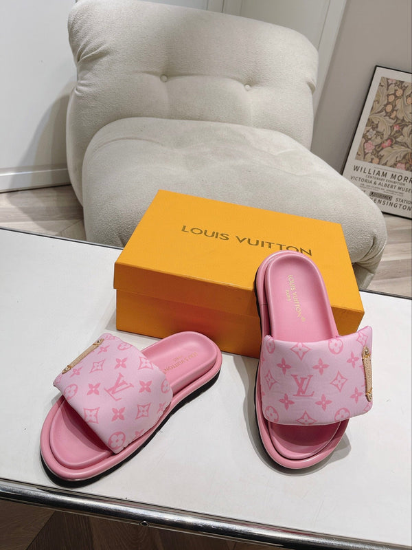 LV Pool Pillow Mule Pink Monogram Calfskin