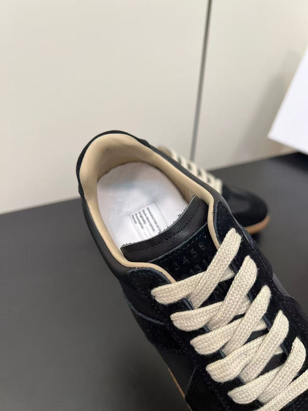 Maison Margiela Sneakers Black Calfskin Suede Patchwork
