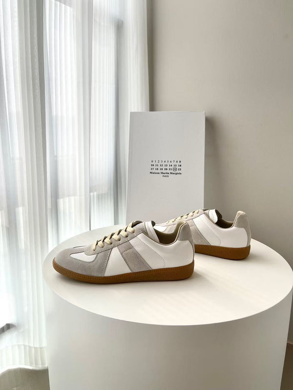 ALV Victorine MM Sneakers Beige Calfskin Suede Patchwork