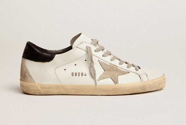 GOLDEN GOOSE SUPERSTAR SNEAKERS WHITE BLACK CALFSKIN AND SUEDE